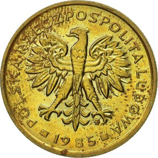 Аверс монеты - 2 злотых 1985 года MW - цена  монеты - Польша, Народная Республика