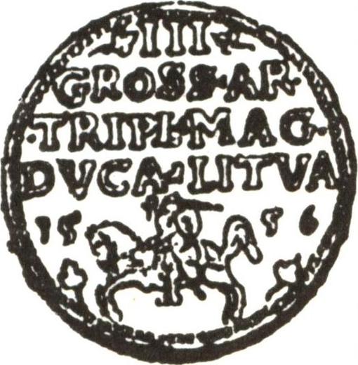 Rewers monety - Trojak 1556 "Litwa" - cena srebrnej monety - Polska, Zygmunt II August