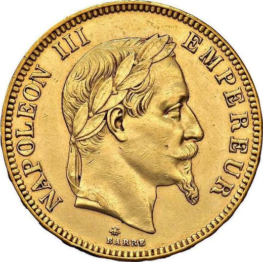 Anverso 100 francos 1869 A "Tipo 1862-1870" París - valor de la moneda de oro - Francia, Napoleón III Bonaparte