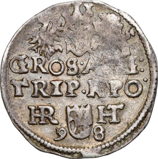 Rewers monety - Trojak 1598 HR HT "Mennica poznańska" - cena srebrnej monety - Polska, Zygmunt III