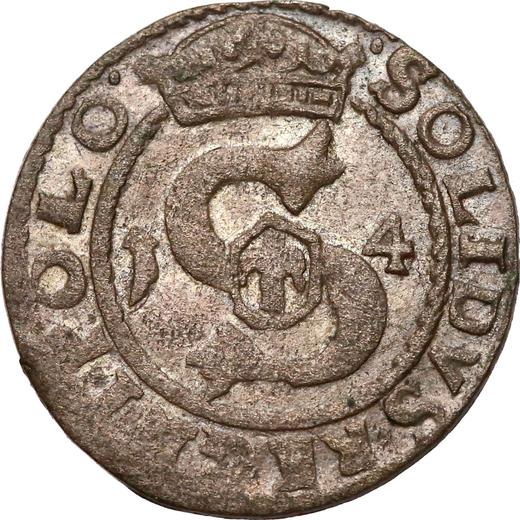 Аверс монеты - Шеляг 1614 года "Орел" - цена серебряной монеты - Польша, Сигизмунд III Ваза