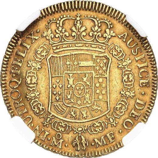Реверс монеты - 4 эскудо 1765 года Mo MF - цена золотой монеты - Мексика, Карл III