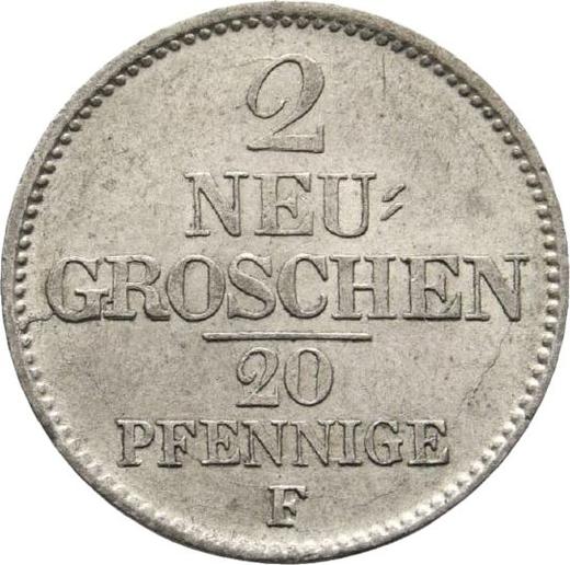 Reverso 2 nuevos groszy 1851 F - valor de la moneda de plata - Sajonia, Federico Augusto II