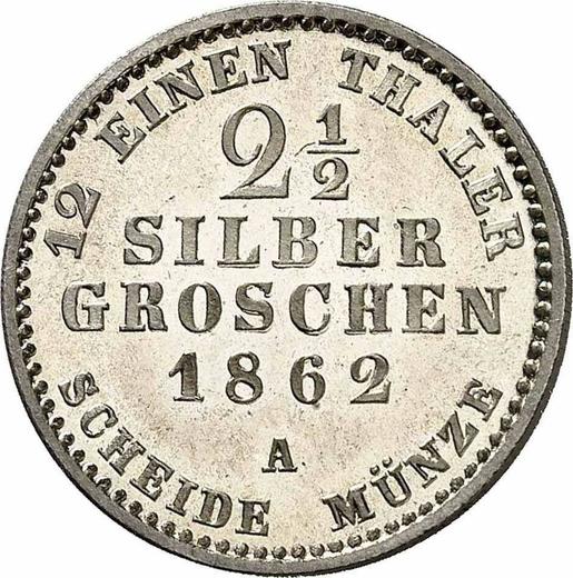 Reverso 2 1/2 Silber Groschen 1862 A - valor de la moneda de plata - Prusia, Guillermo I