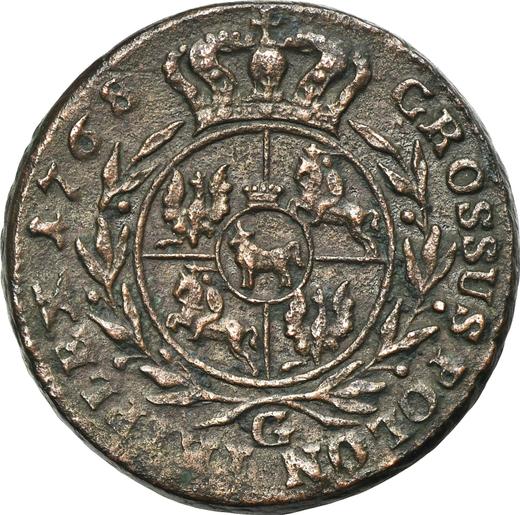 Реверс монеты - Трояк (3 гроша) 1768 года G - цена  монеты - Польша, Станислав II Август