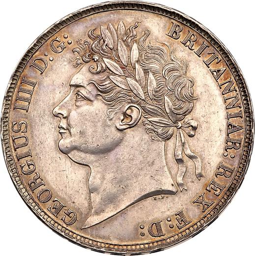 Аверс монеты - 1 крона 1822 года BP TERTIO - цена серебряной монеты - Великобритания, Георг IV