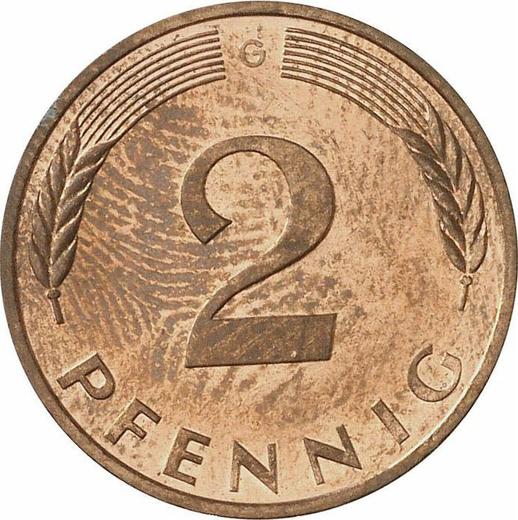 Аверс монеты - 2 пфеннига 1997 года G - цена  монеты - Германия, ФРГ