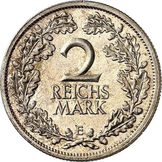 Reverso 2 Reichsmarks 1925 E - valor de la moneda de plata - Alemania, República de Weimar