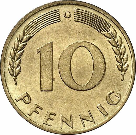 Аверс монеты - 10 пфеннигов 1968 года G - цена  монеты - Германия, ФРГ