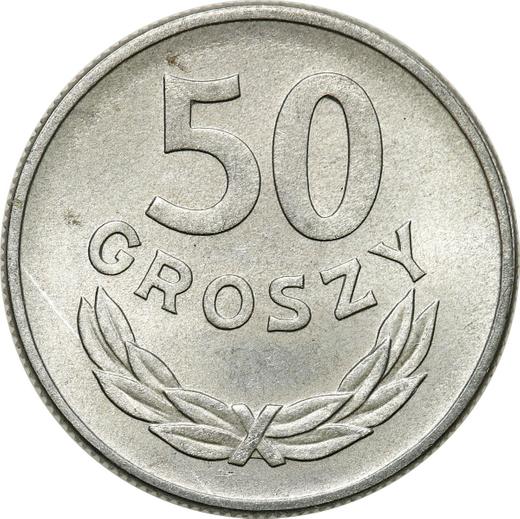 Реверс монеты - 50 грошей 1957 года - цена  монеты - Польша, Народная Республика