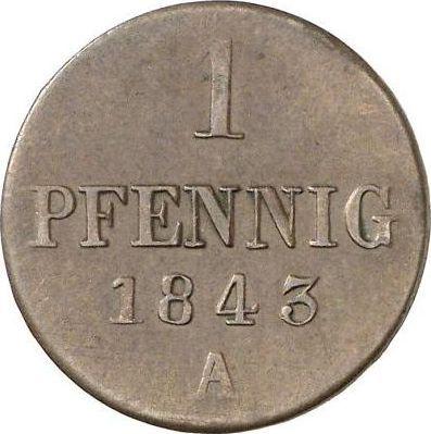 Реверс монеты - 1 пфенниг 1843 года A - цена  монеты - Ганновер, Эрнст Август