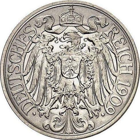 Rewers monety - 25 fenigów 1909 A "Typ 1909-1912" - cena  monety - Niemcy, Cesarstwo Niemieckie