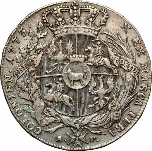 Реверс монеты - Талер 1773 года AP LITU - цена серебряной монеты - Польша, Станислав II Август
