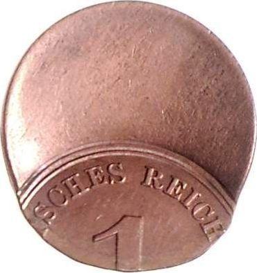 Obverse 1 Pfennig 1890-1916 J "Type 1890-1916" Off-center strike -  Coin Value - Germany, German Empire