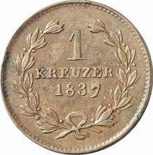 Реверс монеты - 1 крейцер 1837 года D - цена  монеты - Баден, Леопольд