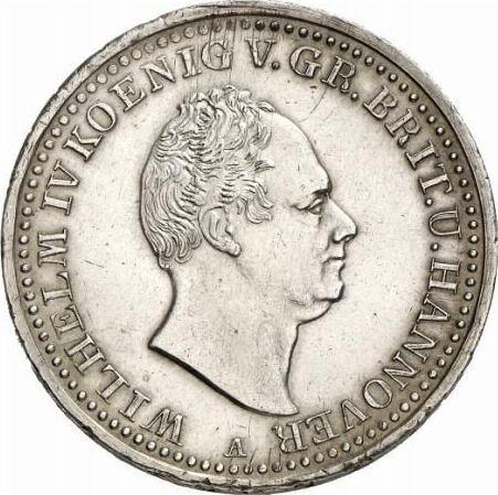 Аверс монеты - Талер 1834 года A "Тип 1834-1835" - цена серебряной монеты - Ганновер, Вильгельм IV