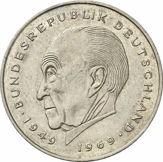 Аверс монеты - 2 марки 1983 года G "Аденауэр" - цена  монеты - Германия, ФРГ