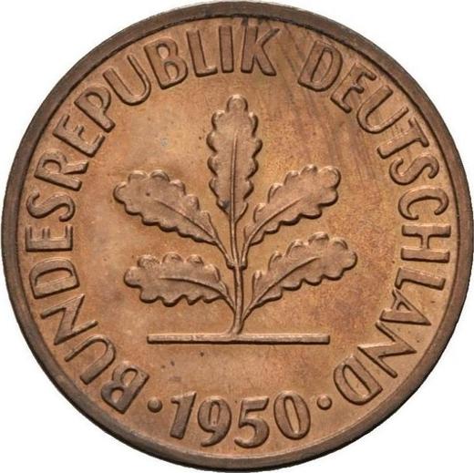 Reverso 2 Pfennige 1950 D - valor de la moneda  - Alemania, RFA