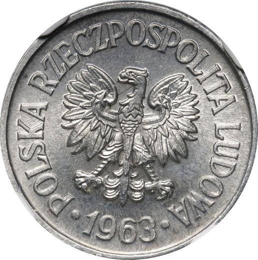 Anverso 10 groszy 1963 - valor de la moneda  - Polonia, República Popular