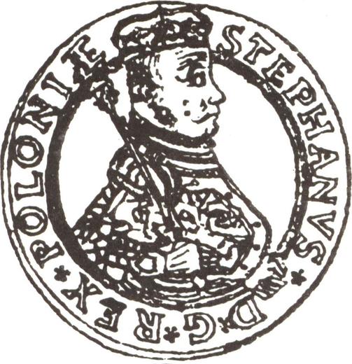 Аверс монеты - Талер 1581 года - цена серебряной монеты - Польша, Стефан Баторий