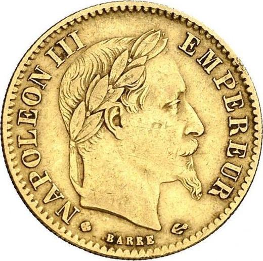 Аверс монеты - 10 франков 1863 года BB "Тип 1861-1868" Страсбург - цена золотой монеты - Франция, Наполеон III