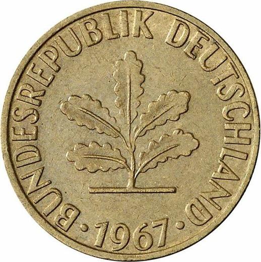 Реверс монеты - 5 пфеннигов 1967 года F - цена  монеты - Германия, ФРГ