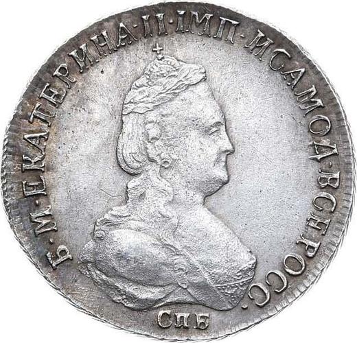 Аверс монеты - Полуполтинник 1796 года СПБ IС - цена серебряной монеты - Россия, Екатерина II