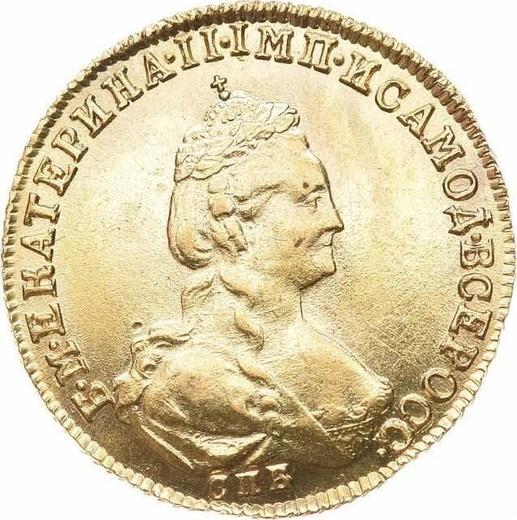 Аверс монеты - 5 рублей 1781 года СПБ - цена золотой монеты - Россия, Екатерина II