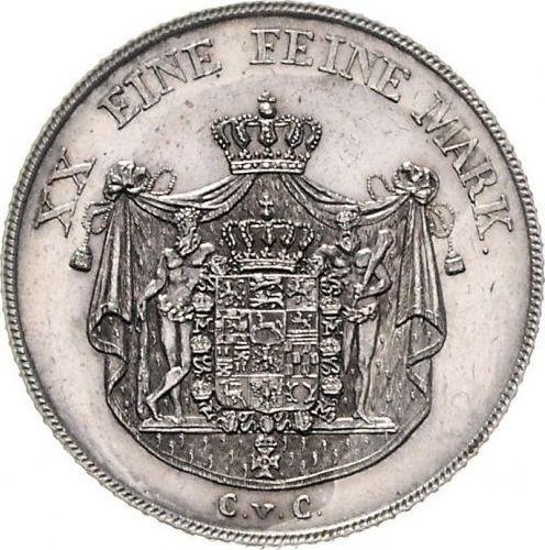 Реверс монеты - Пробный 1 гульден 1829 года CvC - цена серебряной монеты - Брауншвейг-Вольфенбюттель, Карл II