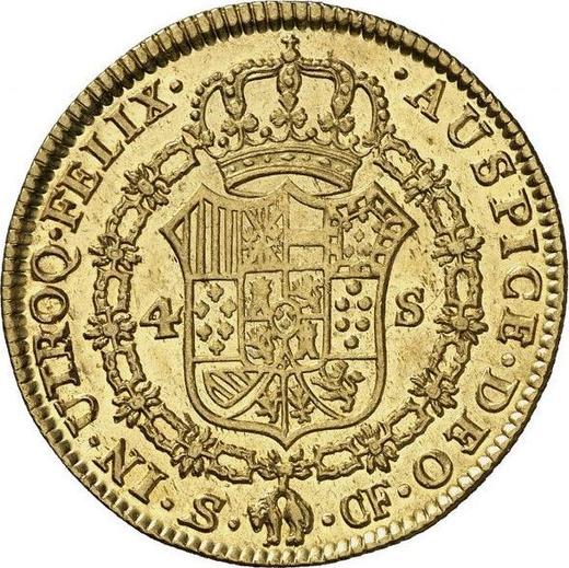 Реверс монеты - 4 эскудо 1775 года S CF - цена золотой монеты - Испания, Карл III