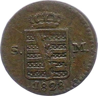 Аверс монеты - 1 крейцер 1828 года "Тип 1828-1831" - цена  монеты - Саксен-Мейнинген, Бернгард II