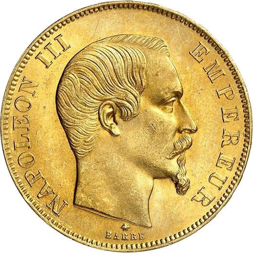 Anverso 50 francos 1859 BB "Tipo 1855-1860" Estrasburgo - valor de la moneda de oro - Francia, Napoleón III Bonaparte