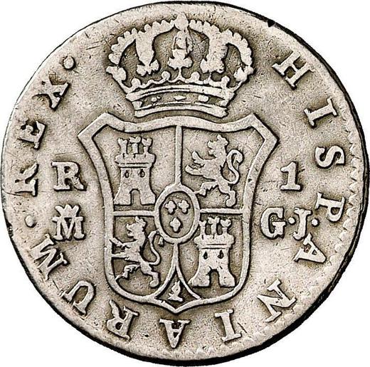 Реверс монеты - 1 реал 1818 года M GJ - цена серебряной монеты - Испания, Фердинанд VII