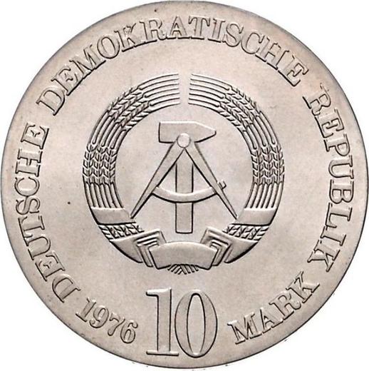 Rewers monety - 10 marek 1976 "Weber" - cena srebrnej monety - Niemcy, NRD