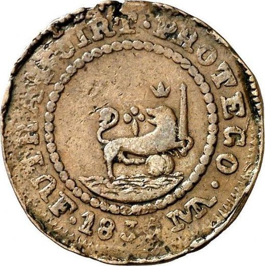 Реверс монеты - 1 куарто 1835 года MA MR - цена  монеты - Филиппины, Изабелла II