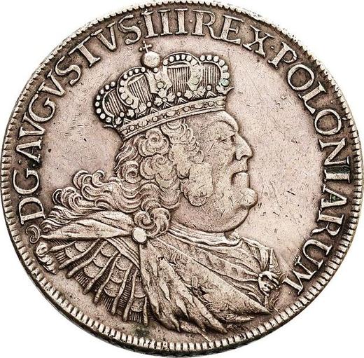 Аверс монеты - Талер 1755 года EDC "Коронный" - цена серебряной монеты - Польша, Август III