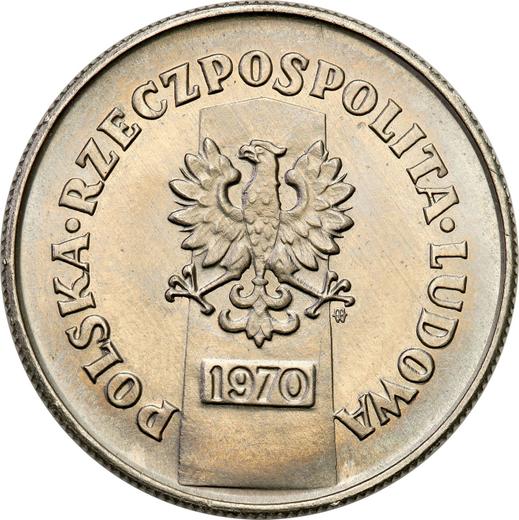 Аверс монеты - Пробные 10 злотых 1970 года MW "Мы были - Мы есть - Мы будем" Никель - цена  монеты - Польша, Народная Республика