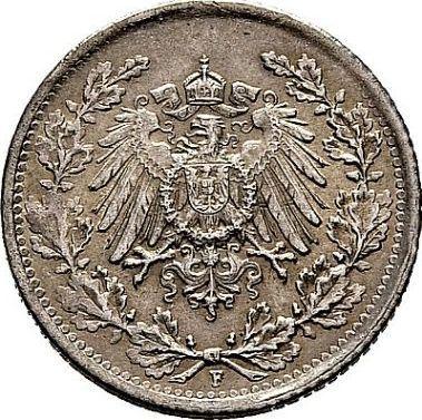 Rewers monety - 1/2 marki 1917 F "Typ 1905-1919" - cena srebrnej monety - Niemcy, Cesarstwo Niemieckie