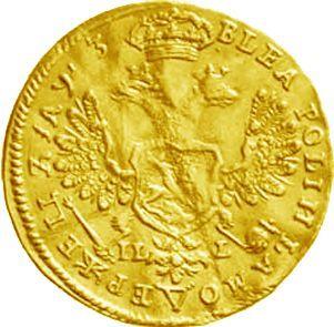 Reverso 1 chervonetz (10 rublos) ҂АΨЗ (1707) IL-L - valor de la moneda de oro - Rusia, Pedro I