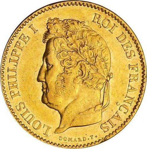 Аверс монеты - 40 франков 1832 года B "Тип 1831-1839" Руан - цена золотой монеты - Франция, Луи-Филипп I