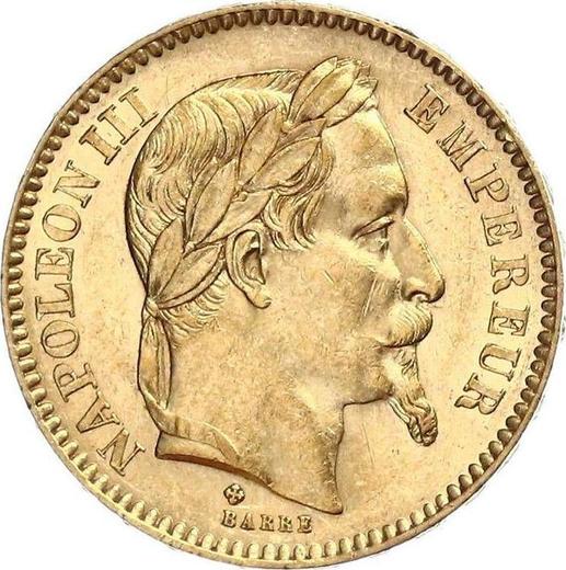 Obverse 20 Francs 1865 BB "Type 1861-1870" Strasbourg - France, Napoleon III