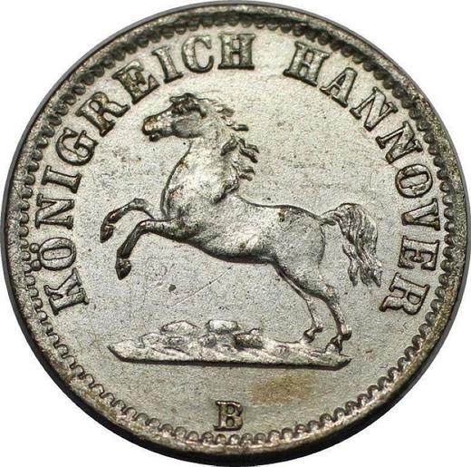 Obverse 1/2 Groschen 1865 B - Silver Coin Value - Hanover, George V