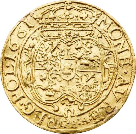 Rewers monety - Dwudukat 1661 GBA "Typ 1652-1661" - cena złotej monety - Polska, Jan II Kazimierz