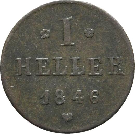 Reverso Heller 1846 - valor de la moneda  - Hesse-Darmstadt, Luis II de Hesse-Darmstadt 