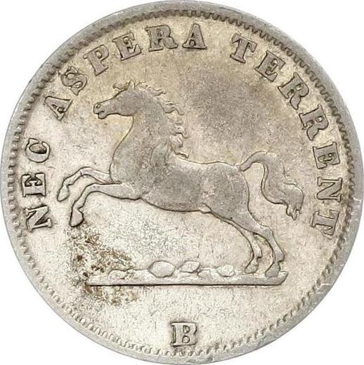 Аверс монеты - 1/24 талера 1855 года B - цена серебряной монеты - Ганновер, Георг V