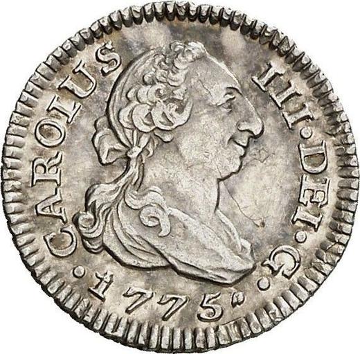 Аверс монеты - 1/2 реала 1775 года M PJ - цена серебряной монеты - Испания, Карл III