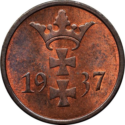 Anverso 1 Pfennig 1937 - valor de la moneda  - Polonia, Ciudad Libre de Dánzig