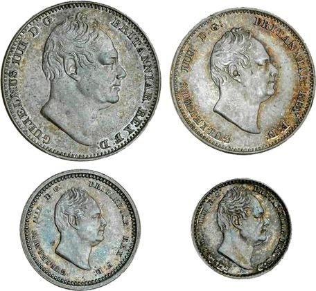 Obverse Coin set 1834 "Maundy" - Silver Coin Value - United Kingdom, William IV