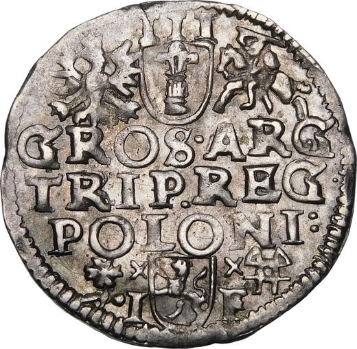 Rewers monety - Trojak 1595 IF "Mennica wschowska" - cena srebrnej monety - Polska, Zygmunt III
