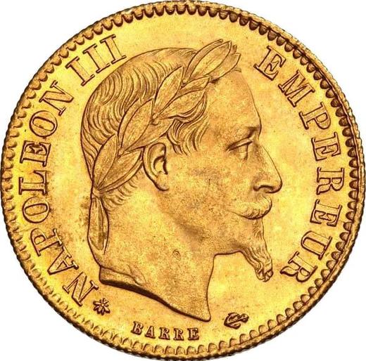 Аверс монеты - 10 франков 1863 года A "Тип 1861-1868" Париж - цена золотой монеты - Франция, Наполеон III
